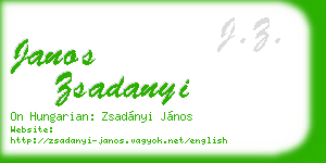 janos zsadanyi business card